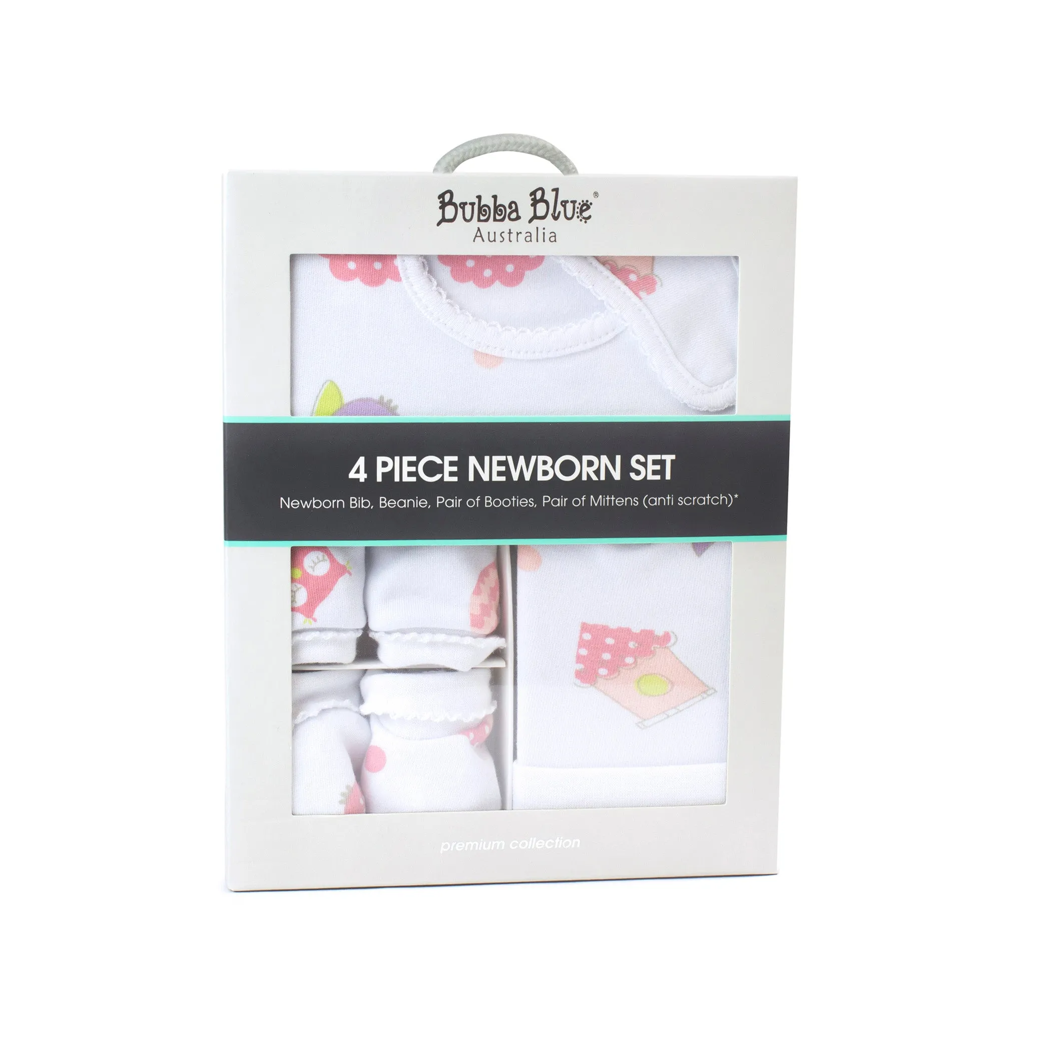 Girl Baby Owl 4 Piece Newborn Layette Set