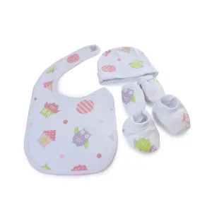 Girl Baby Owl 4 Piece Newborn Layette Set