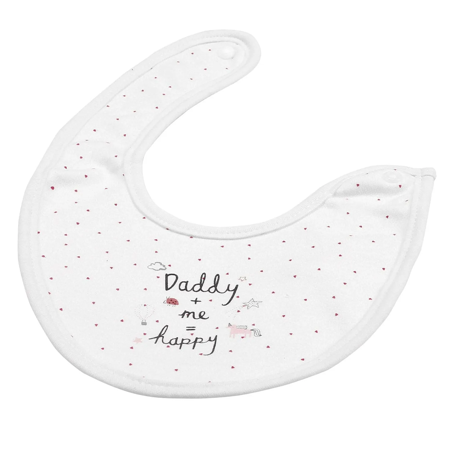 Happy Mommy Daddy Pink 3 Pk Bibs