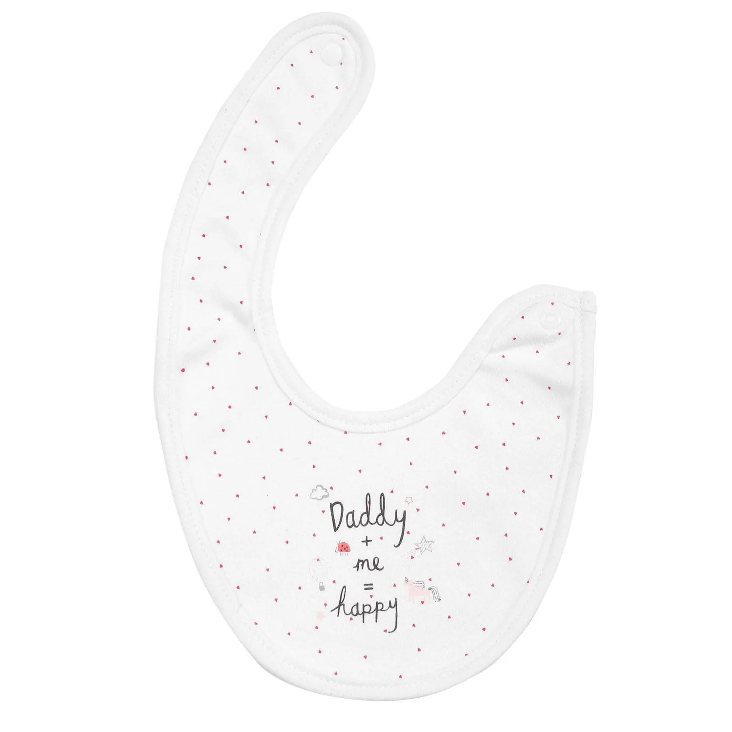 Happy Mommy Daddy Pink 3 Pk Bibs