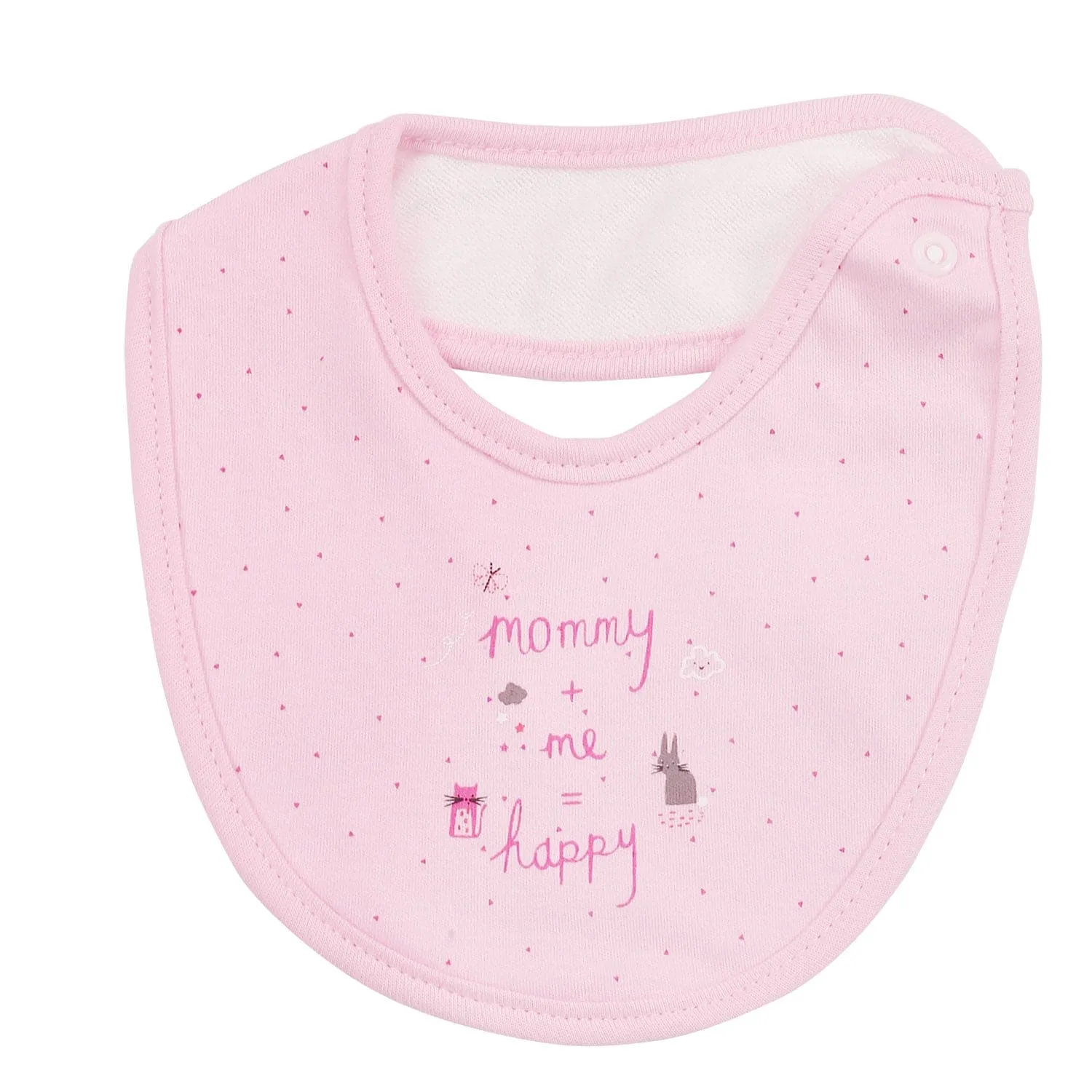 Happy Mommy Daddy Pink 3 Pk Bibs