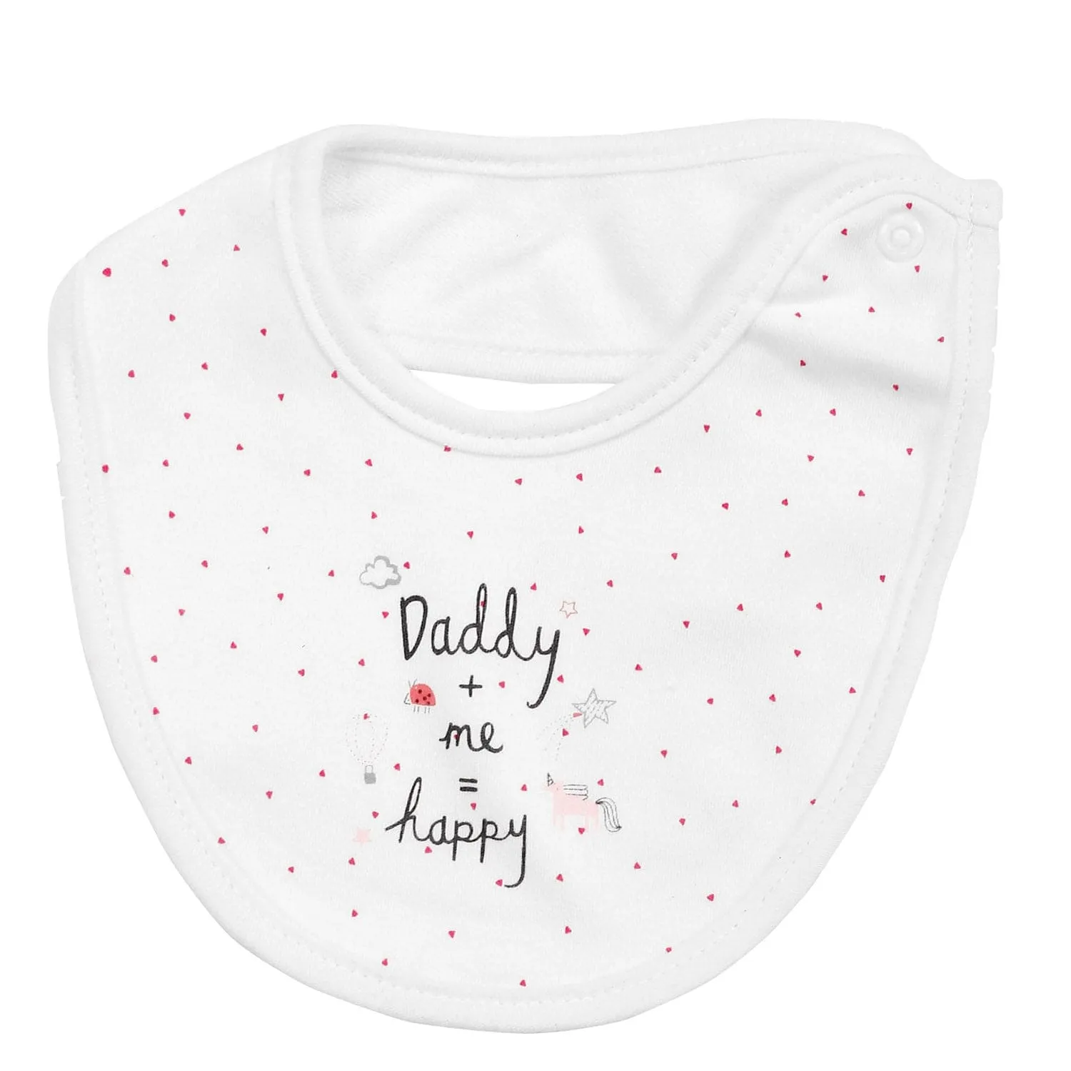 Happy Mommy Daddy Pink 3 Pk Bibs