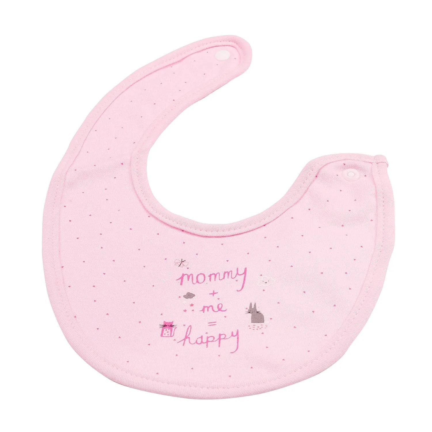 Happy Mommy Daddy Pink 3 Pk Bibs