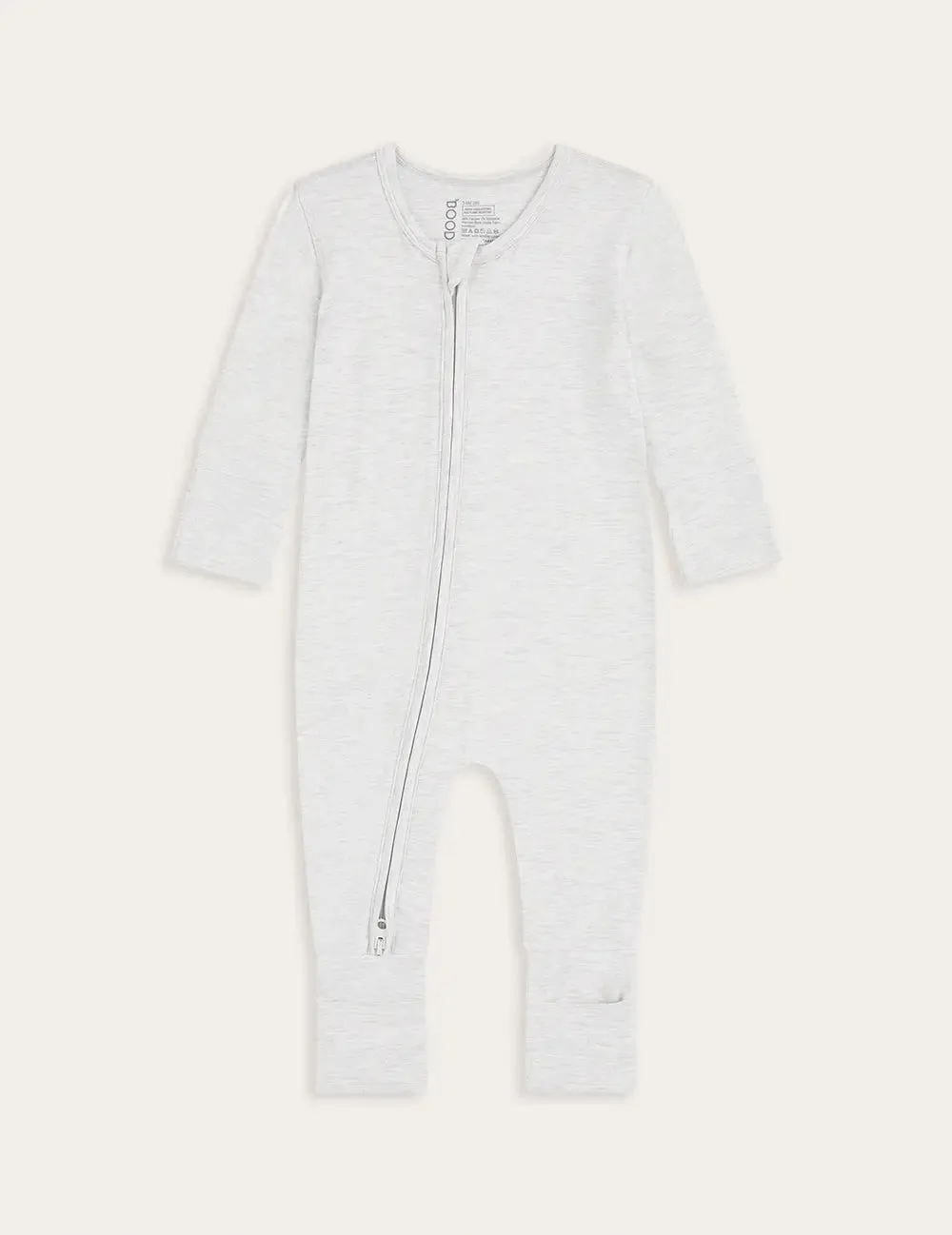 Heather Grey Baby Long Sleeve Bamboo Romper