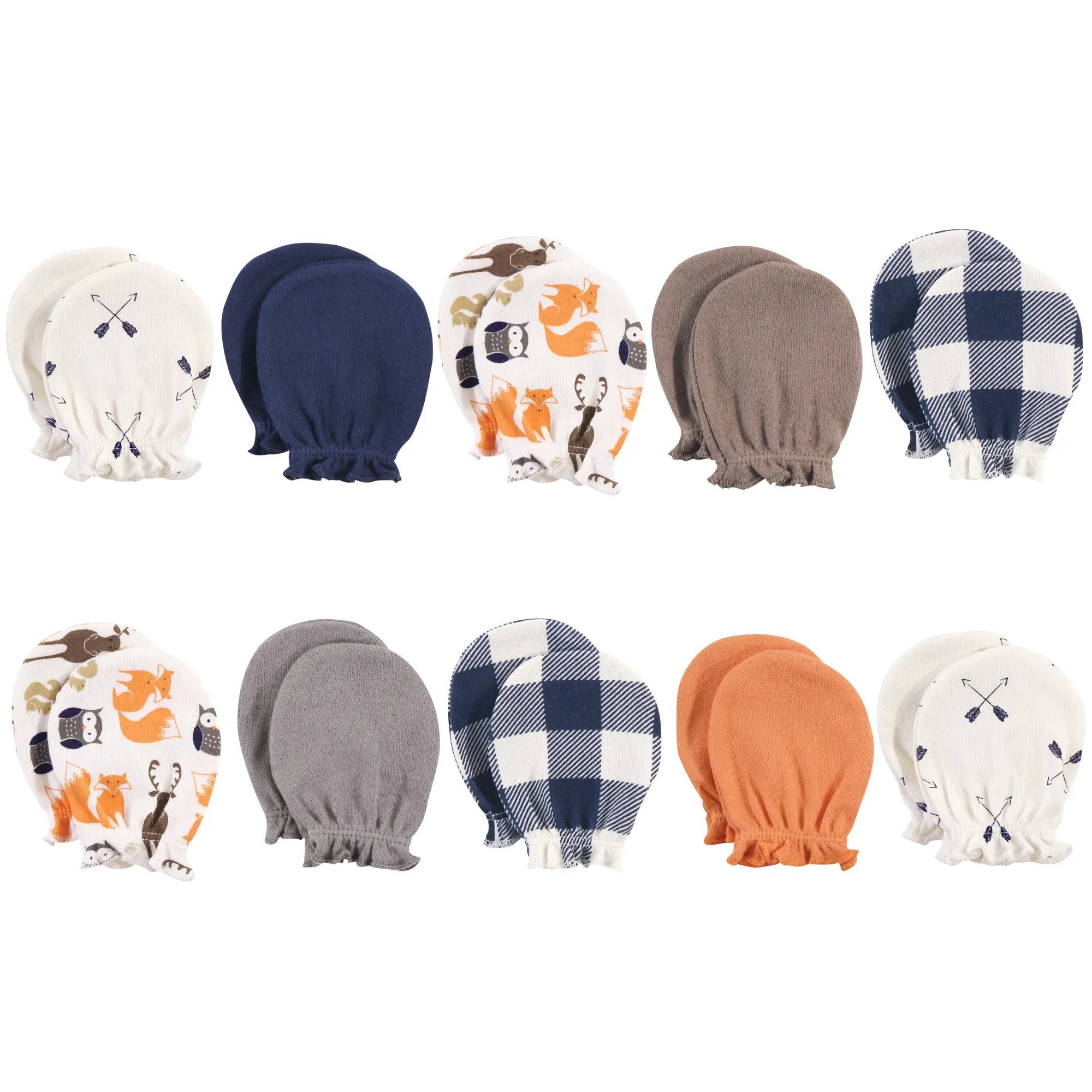 Hudson Baby Cotton Scratch Mittens, Forest