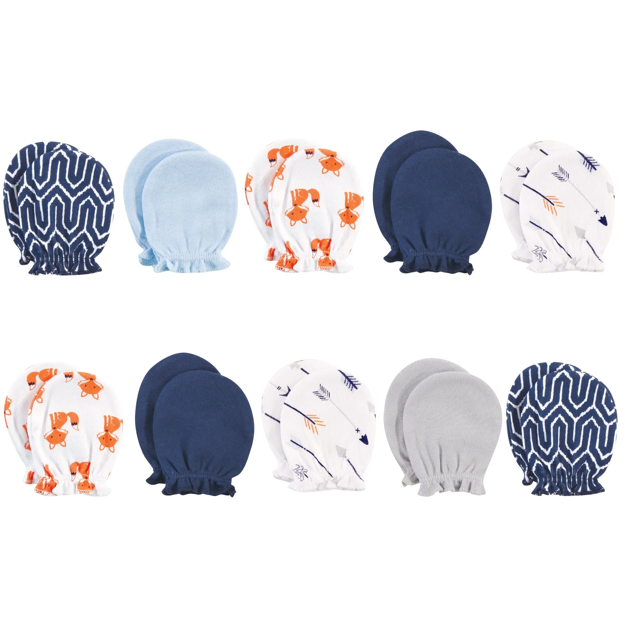 Hudson Baby Cotton Scratch Mittens, Foxes