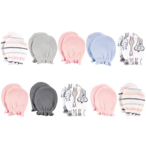 Hudson Baby Cotton Scratch Mittens, Pink Safari