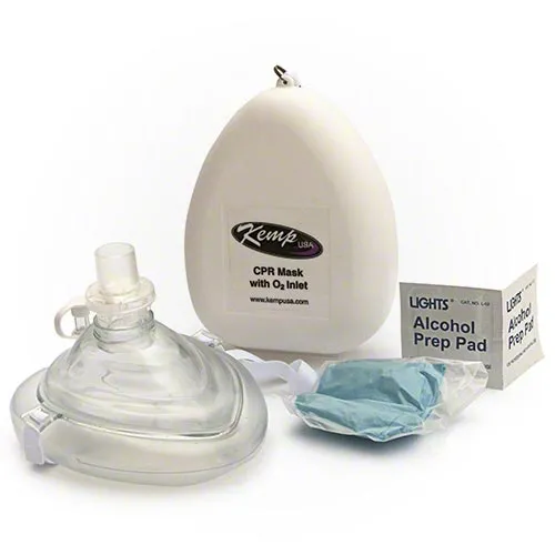 Kemp USA CPR Mask w/ O2 Inlet 10-501