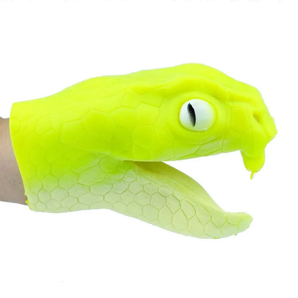 Kids Silicone Dinosaur Hand Puppet Gloves Story Telling Dinosaur Viper Snake Toy