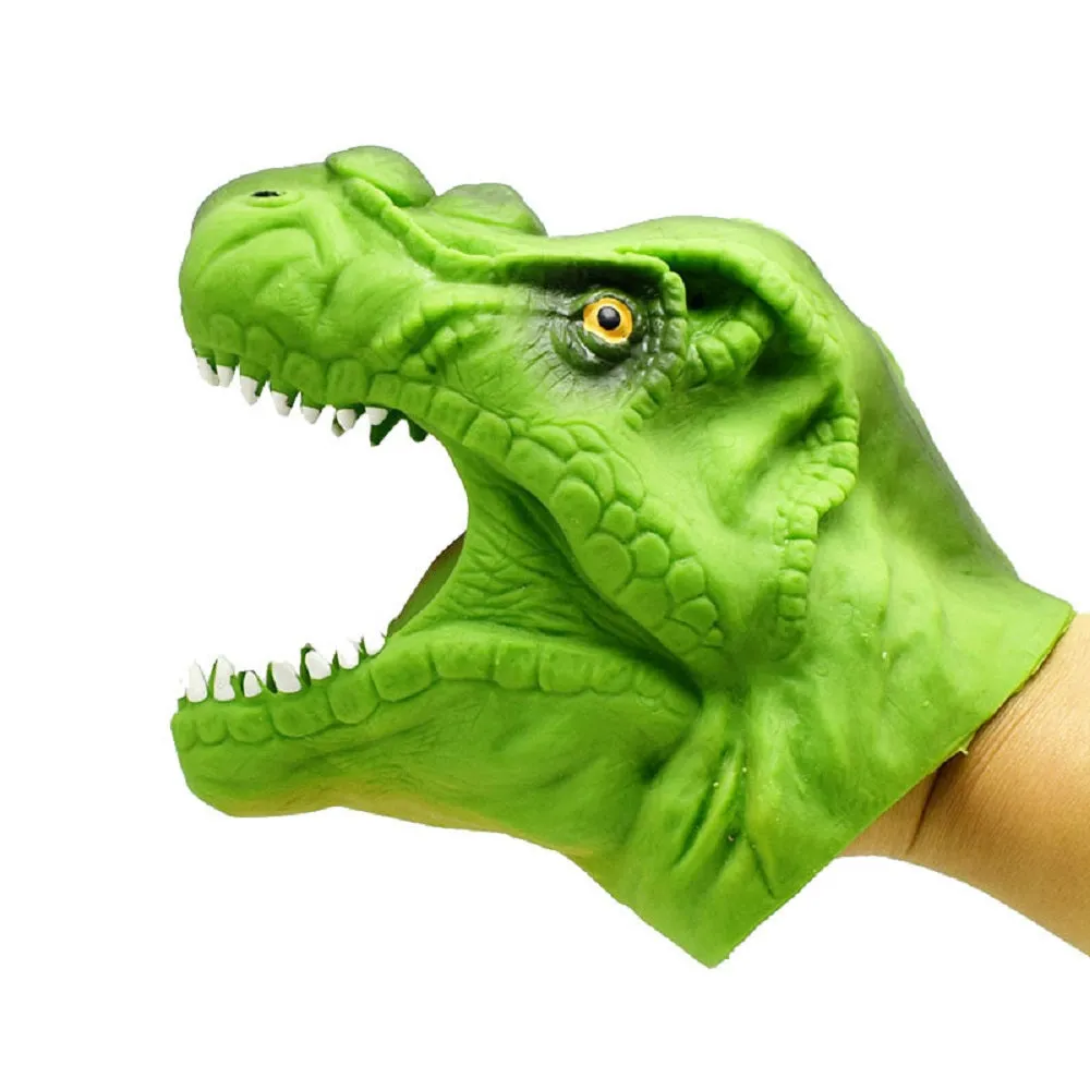 Kids Silicone Dinosaur Hand Puppet Gloves Story Telling Dinosaur Viper Snake Toy