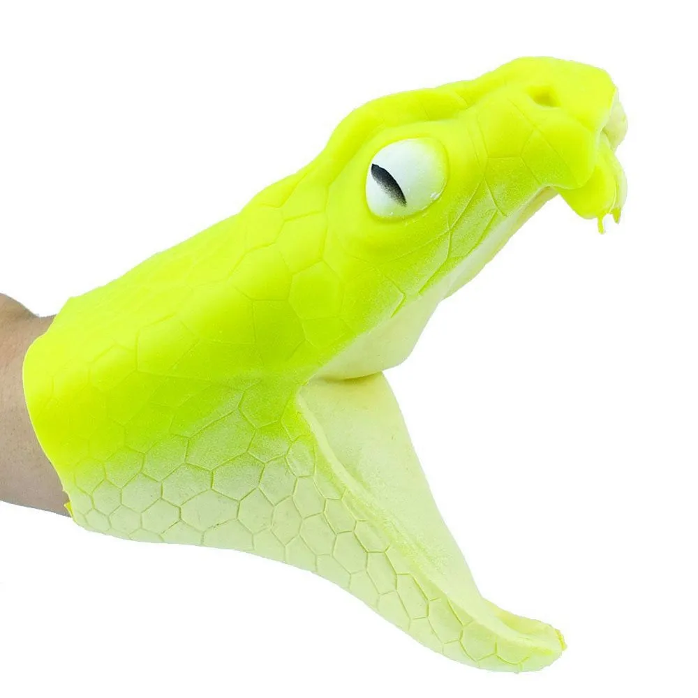 Kids Silicone Dinosaur Hand Puppet Gloves Story Telling Dinosaur Viper Snake Toy