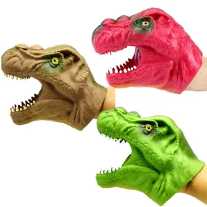 Kids Silicone Dinosaur Hand Puppet Gloves Story Telling Dinosaur Viper Snake Toy