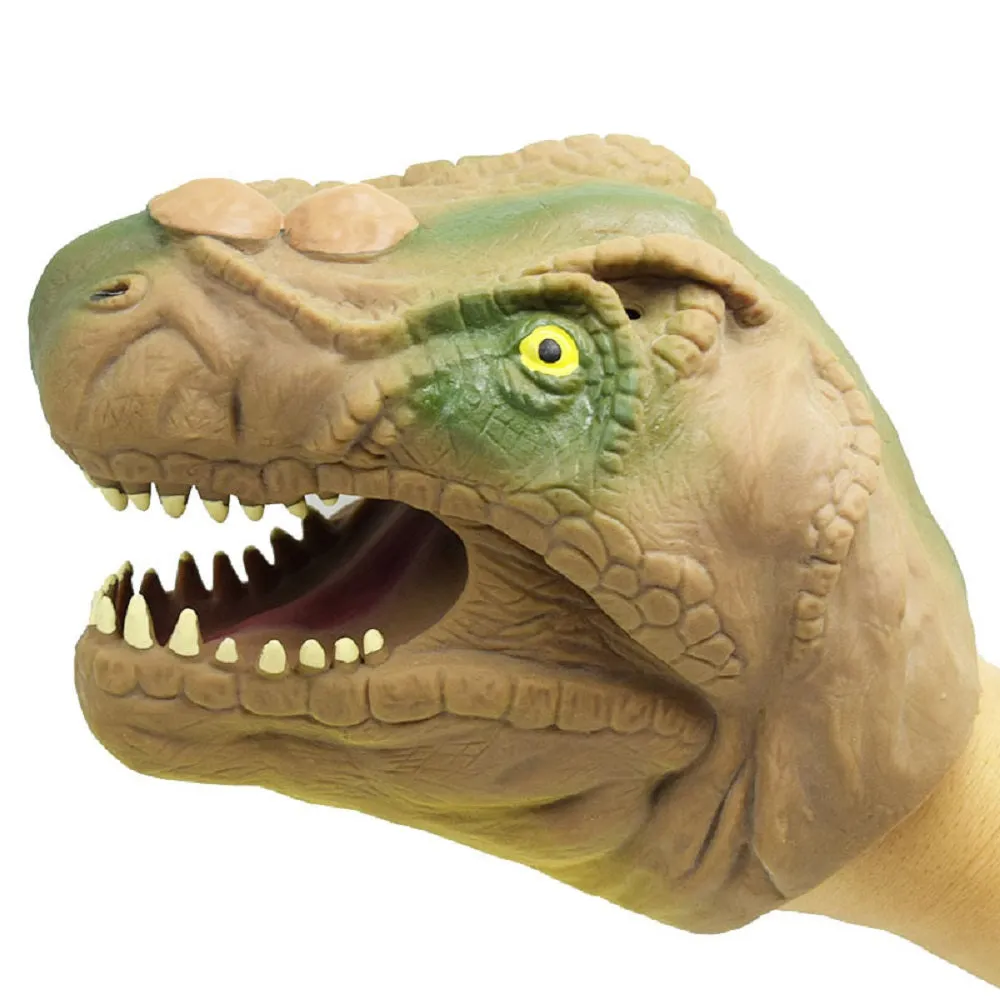 Kids Silicone Dinosaur Hand Puppet Gloves Story Telling Dinosaur Viper Snake Toy