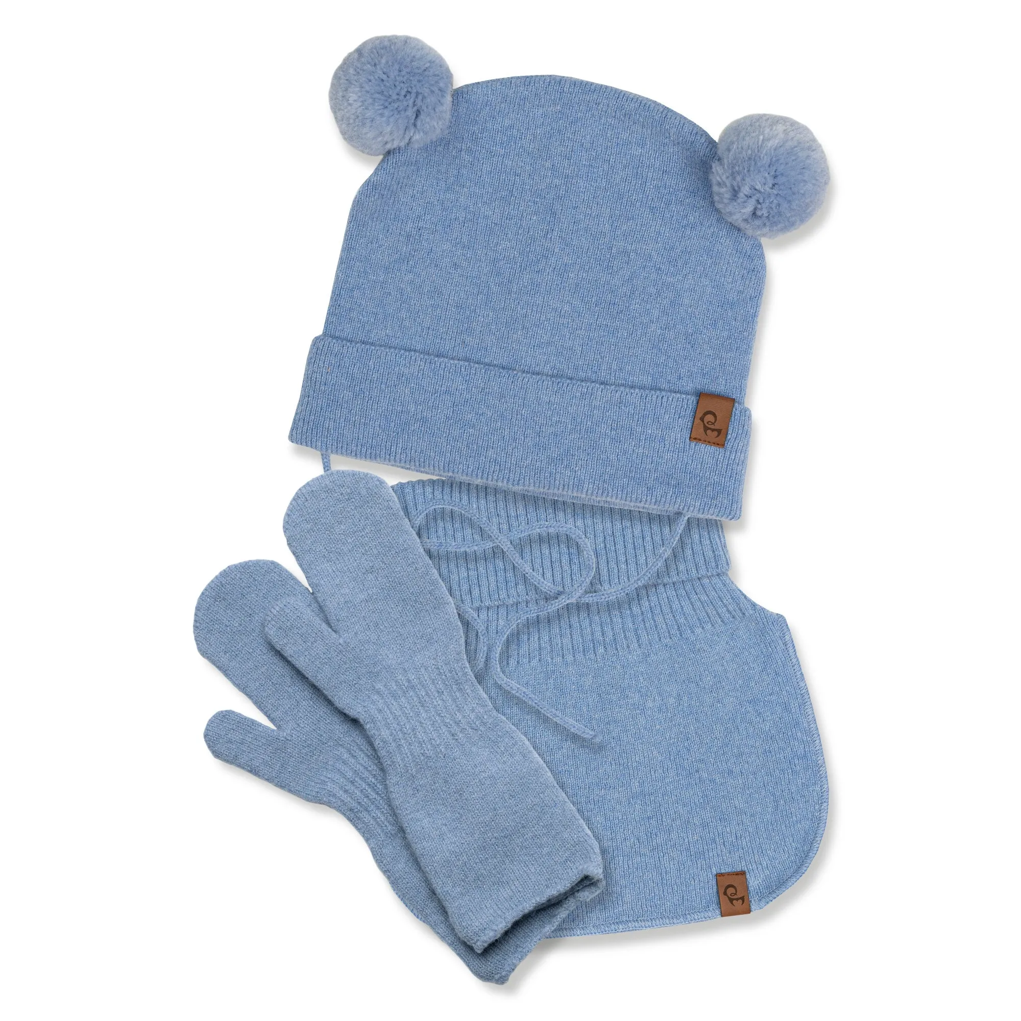 Knit Baby Beanie, Dickie & Mittens 3-Piece