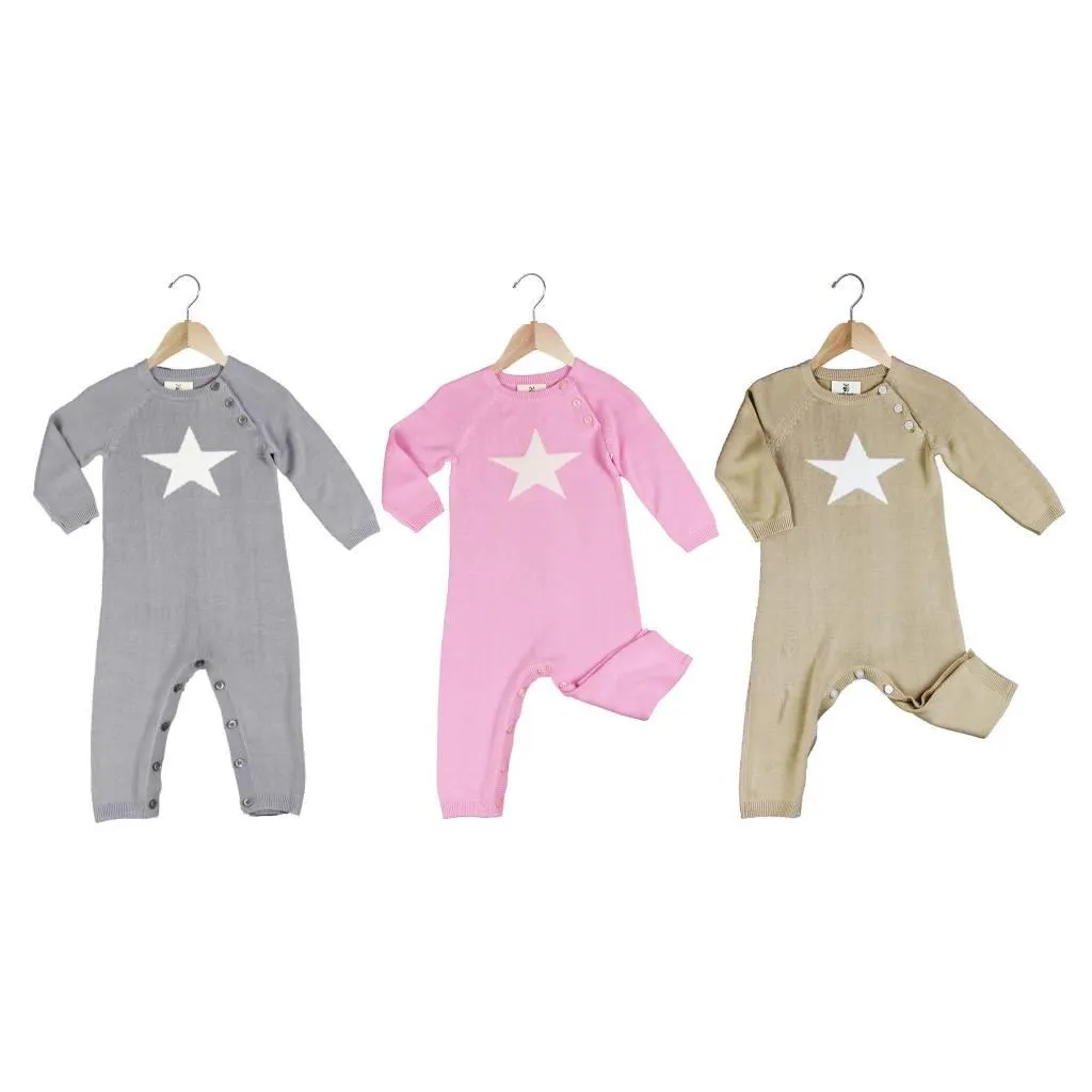 Knit Bamboo Star Rompers