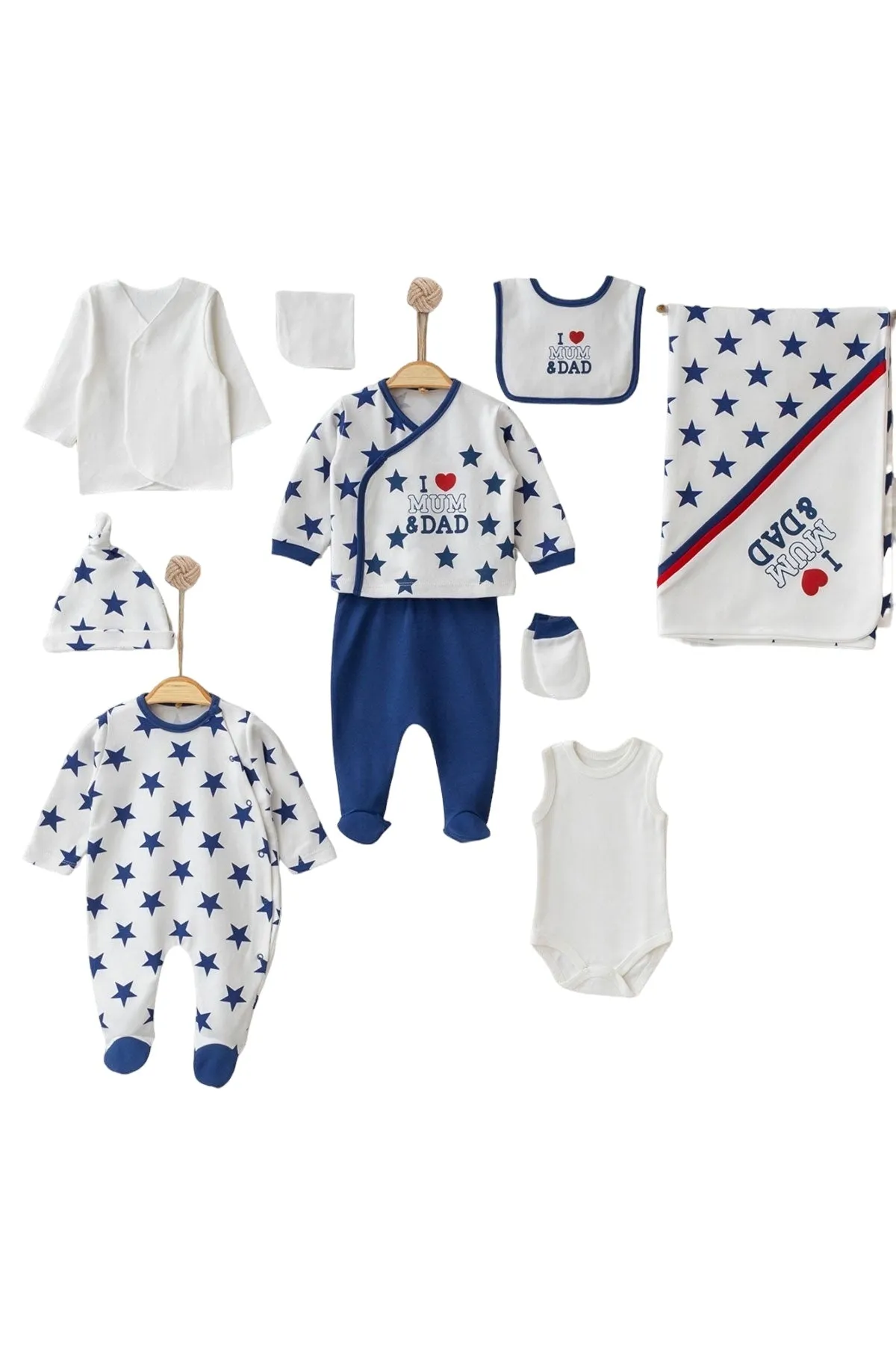 Lincoln Blue Star Newborn Coming Home Set (10 Pcs)