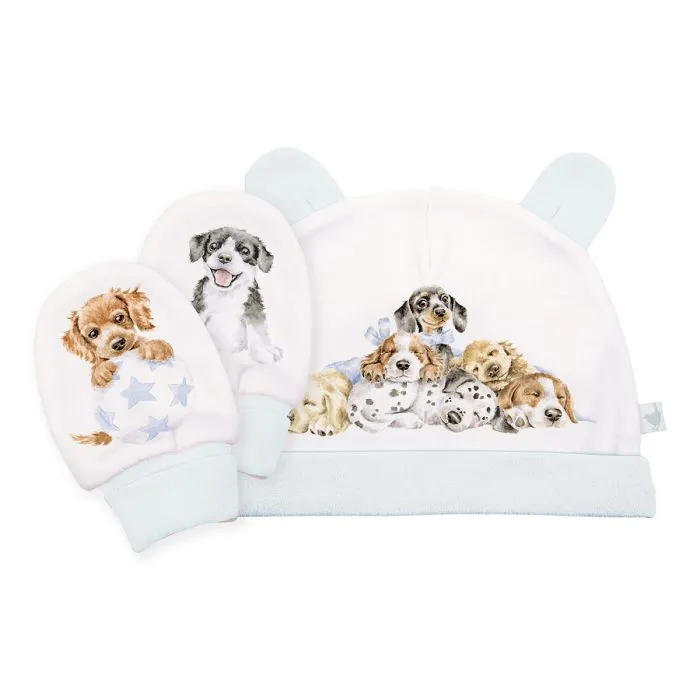 Little Paws Newborn Hat & Mitts Gift Set - Little Wren Collection by Wrendale