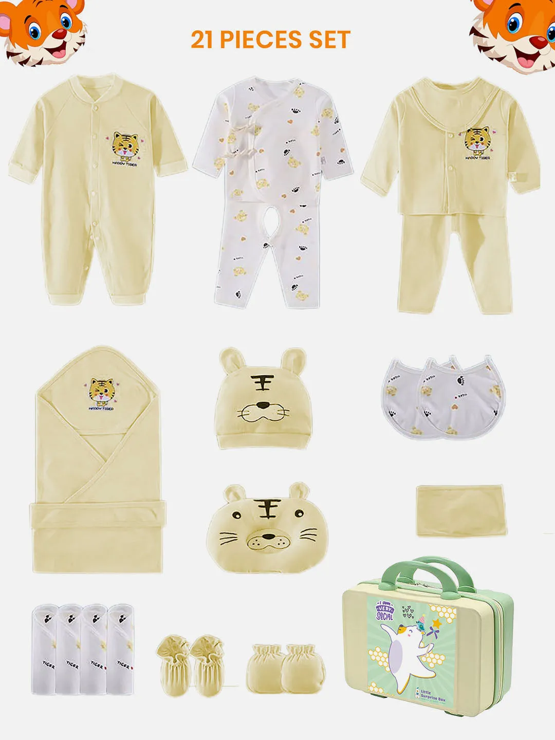 Little Surprise Box 21 Pcs Baby Newborn Baby Girl/ Boy All Season Wear Gift Hamper With Suitcase