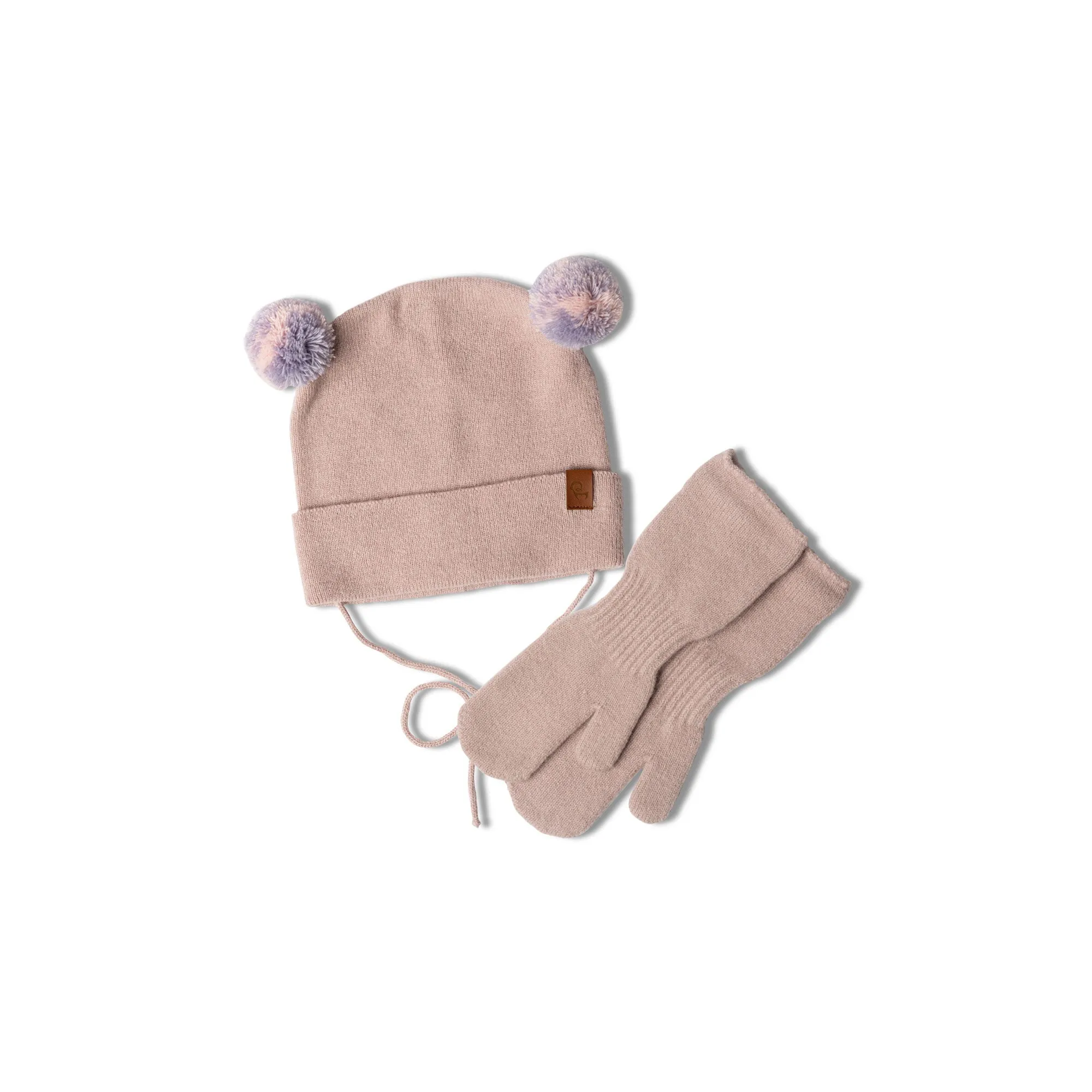 MENIQUE Knit Baby Beanie & Mittens 2-Piece