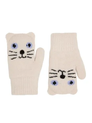 Molo Kenau-knitted mittens for babies-Cream