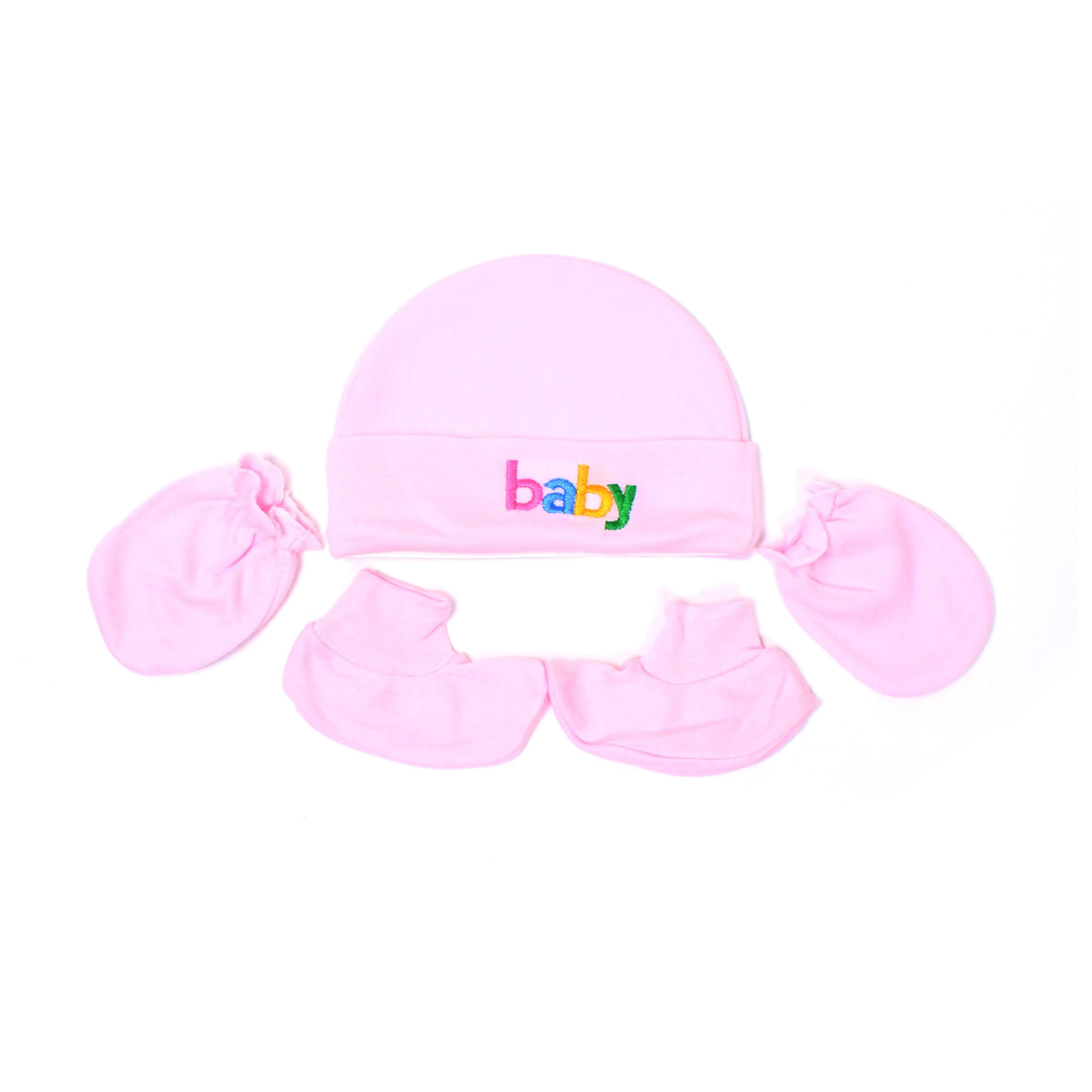 MONTALY Cap Set Plain 0-3m Age