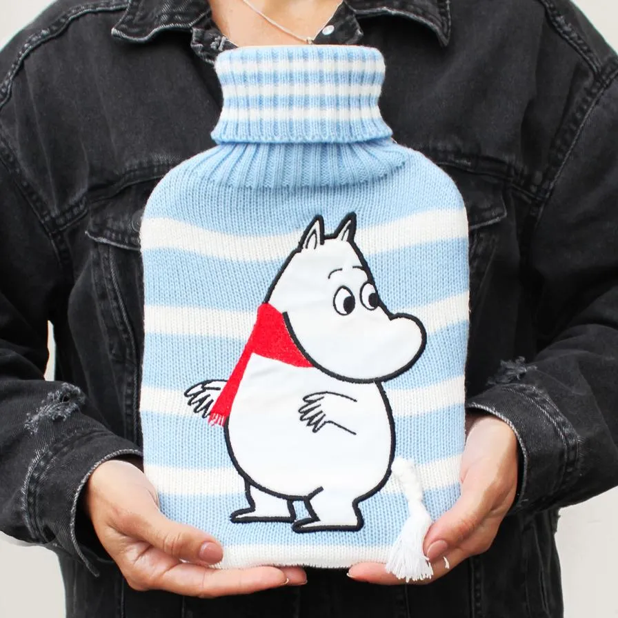 Moomin Stripey Hot Water Bottle With Moomin