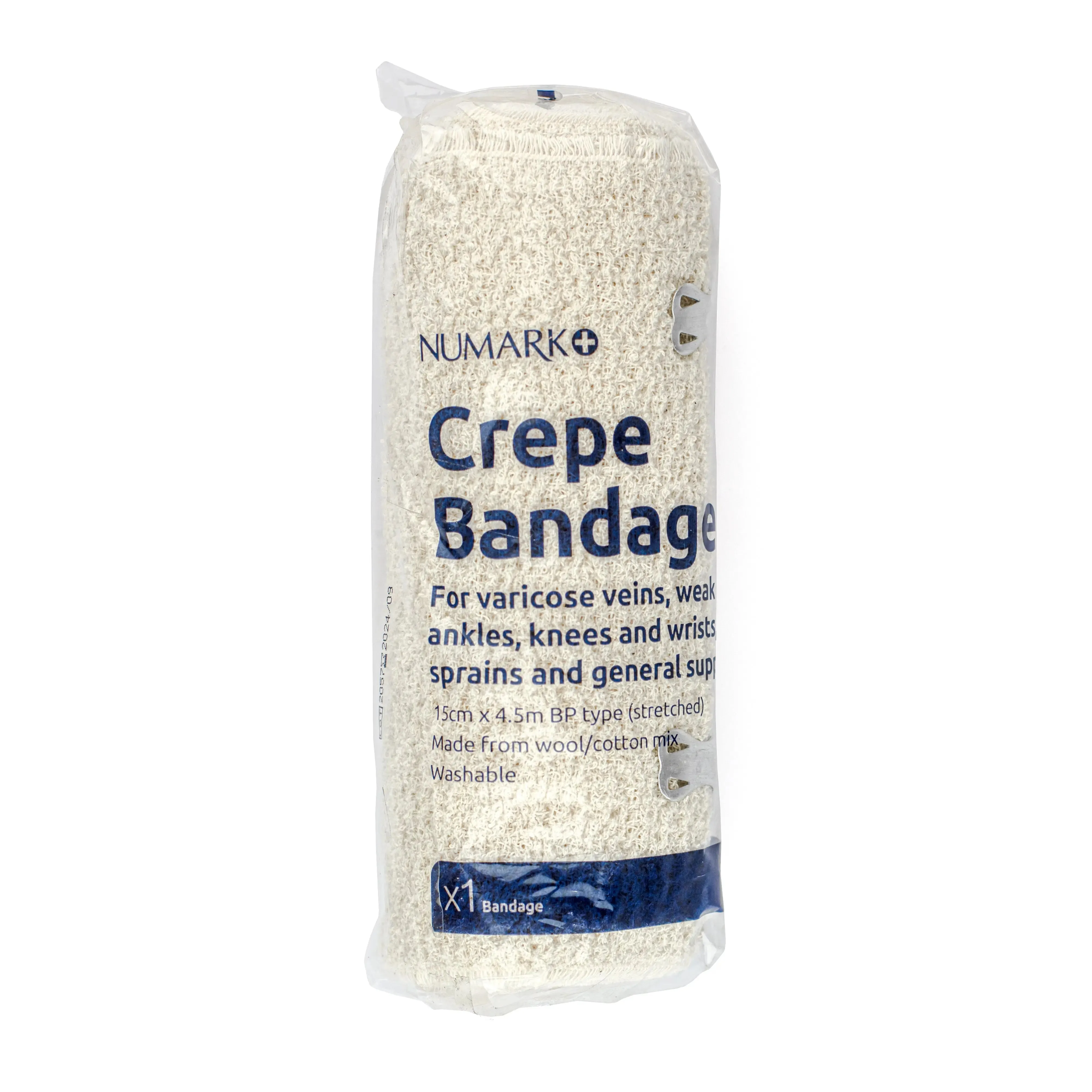 Numark Crepe Bandage - Washable Wool & Cotton Blend (15cm x 4.5m) (x1)