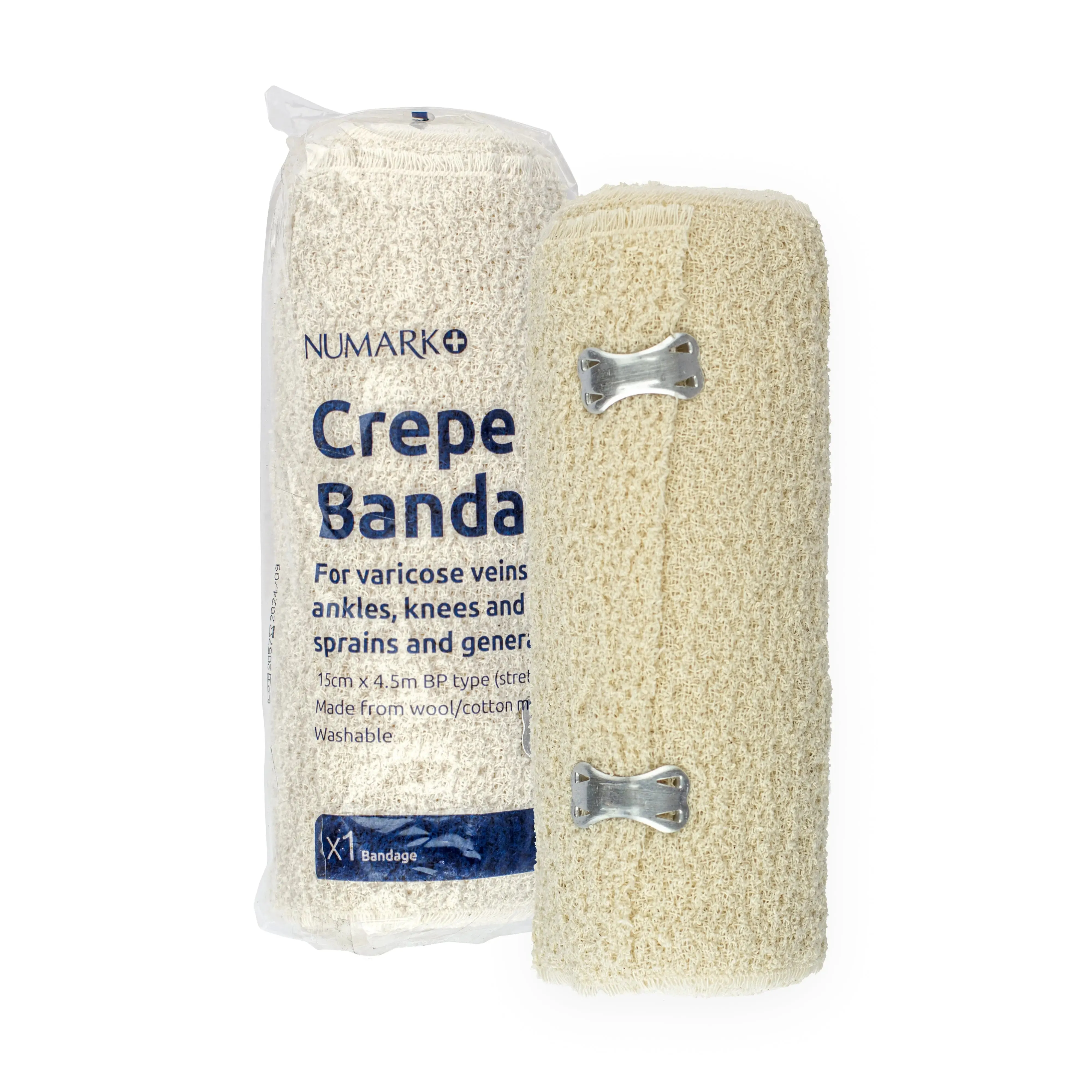 Numark Crepe Bandage - Washable Wool & Cotton Blend (15cm x 4.5m) (x1)