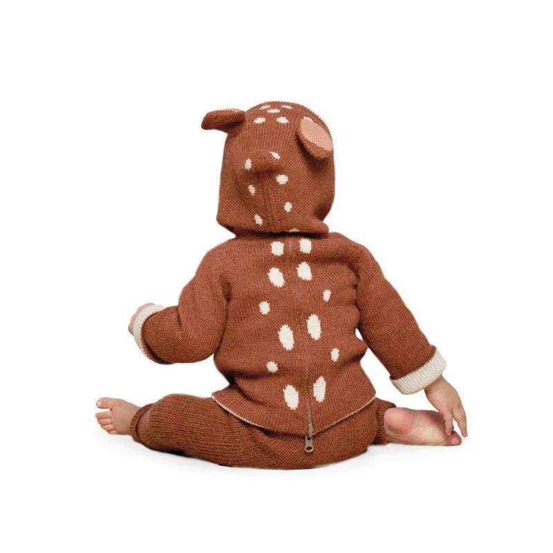 Oeuf Bambi Hooded Sweater in Hazelnut