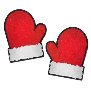 Pastease Red and White Santa Mitten Nipple Pasties