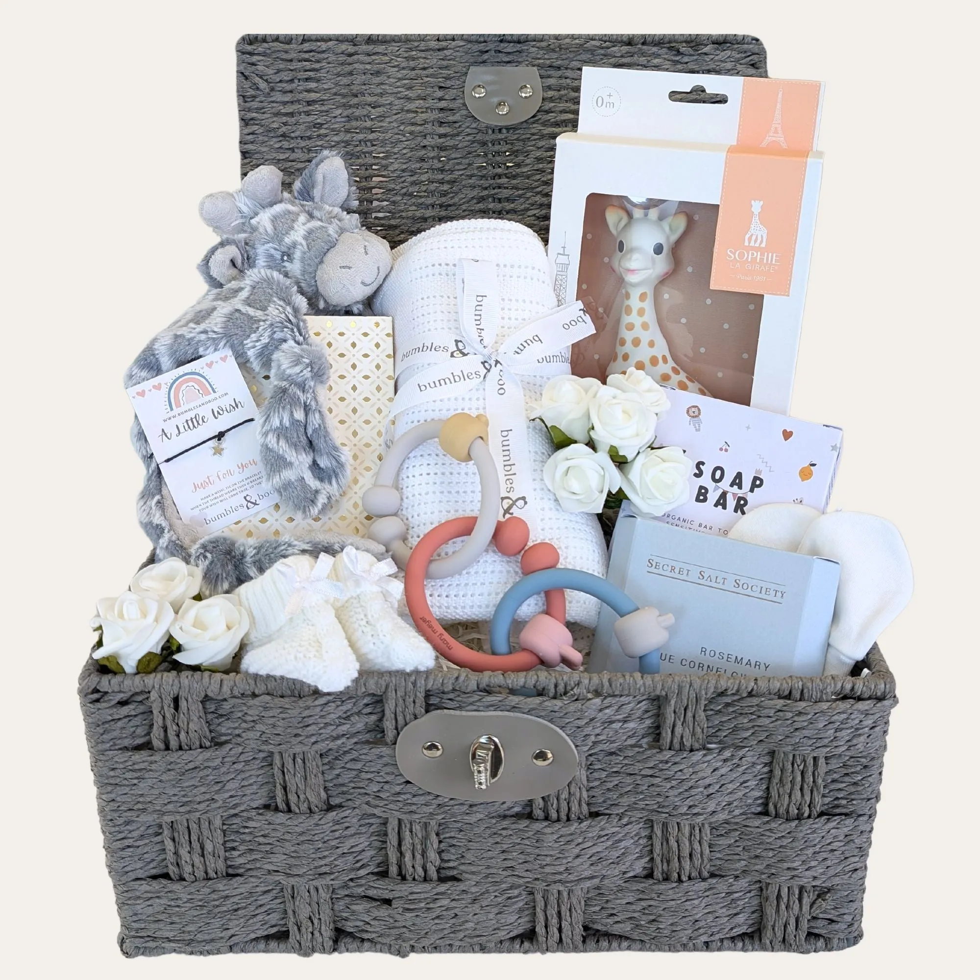 Personalised Baby Gifts Hamper Basket Jolly Giraffe's Gentle Journey