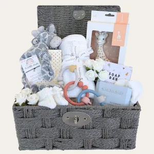 Personalised Baby Gifts Hamper Basket Jolly Giraffe's Gentle Journey