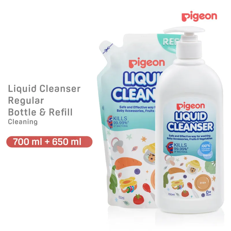 Pigeon Liquid Cleanser Regular 700ml   650ml(Refill) [Bundle Pack]