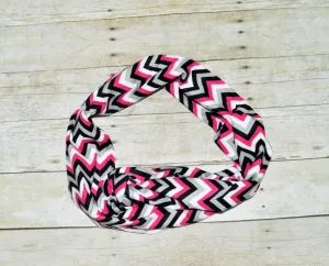 pink, gray and black infinity scarf, chevron scarf soft baby scarf, trendy baby scarf,unisex baby scarf,mini infinity scarf child loop scarf