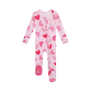 POS Daisy Love Heart Printed Zipper Footie