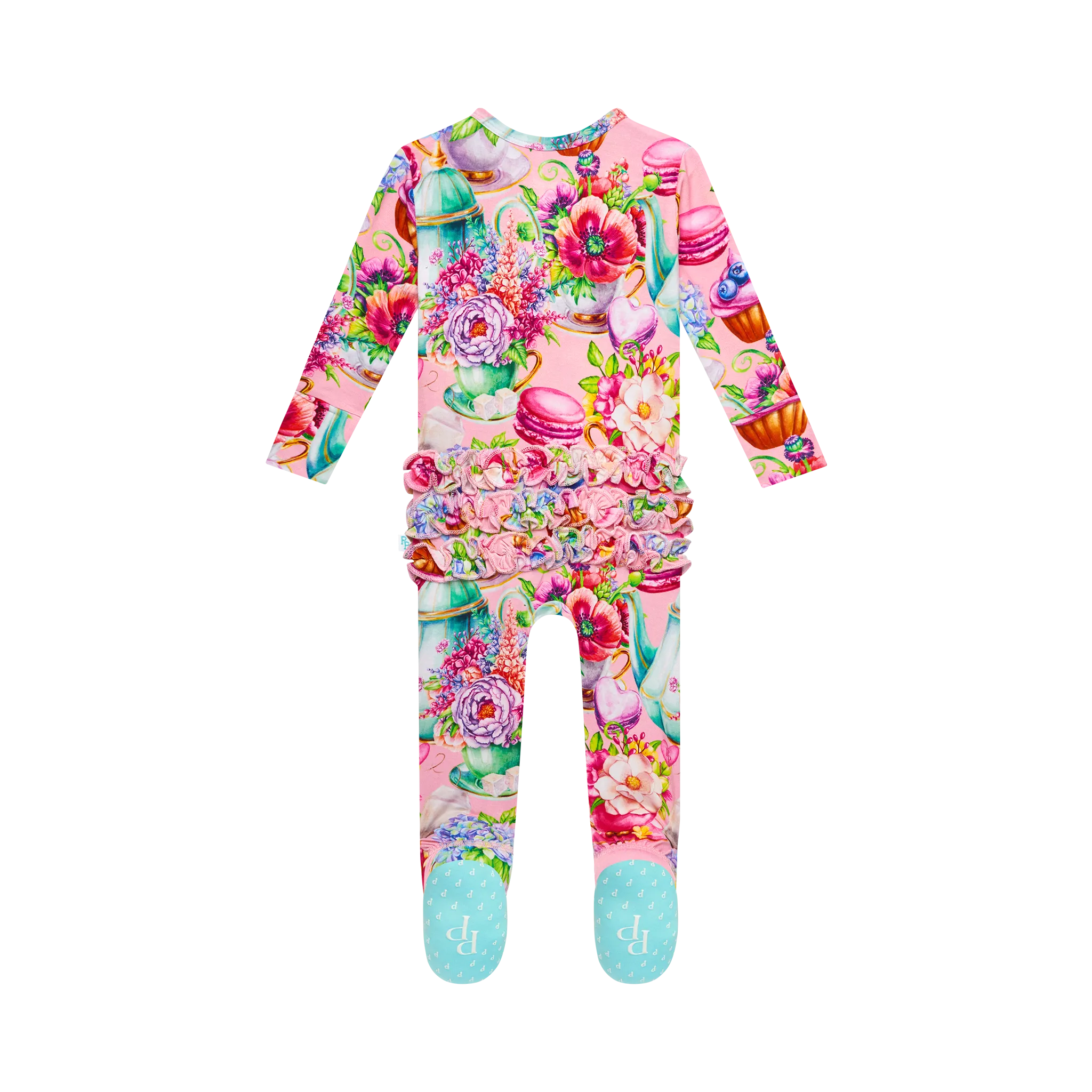 POS Elizabeth Floral Ruffled Zipper Footie