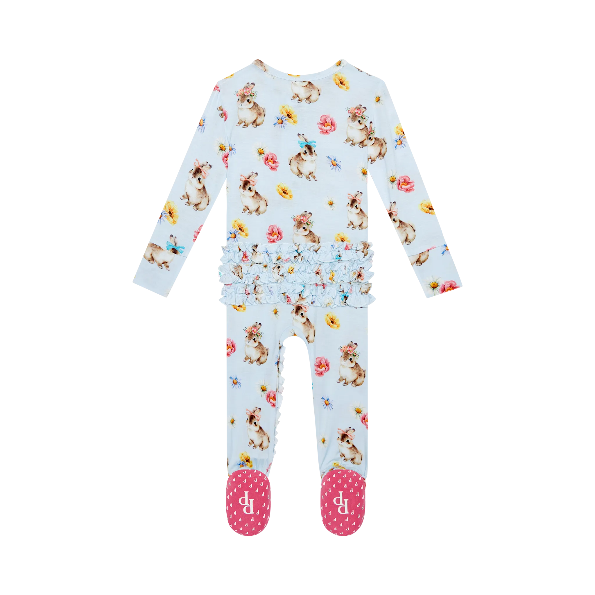 POS Tinsley Jane Blue Bunny and Flower Printed Footie