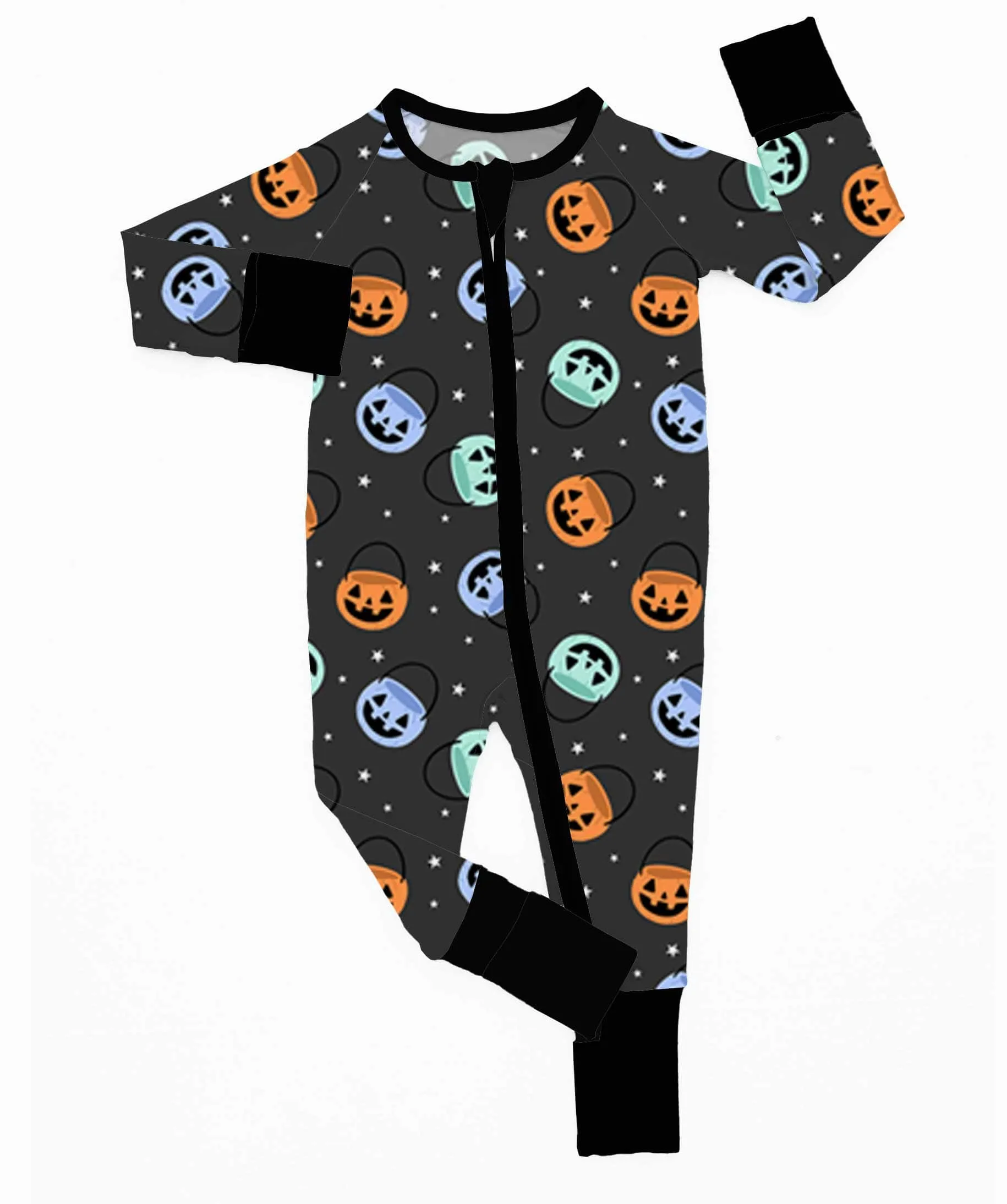 [Pre Order] Creepy Cute Boo Bucket - Bamboo Zippy Romper EST SHIP MID SEPT