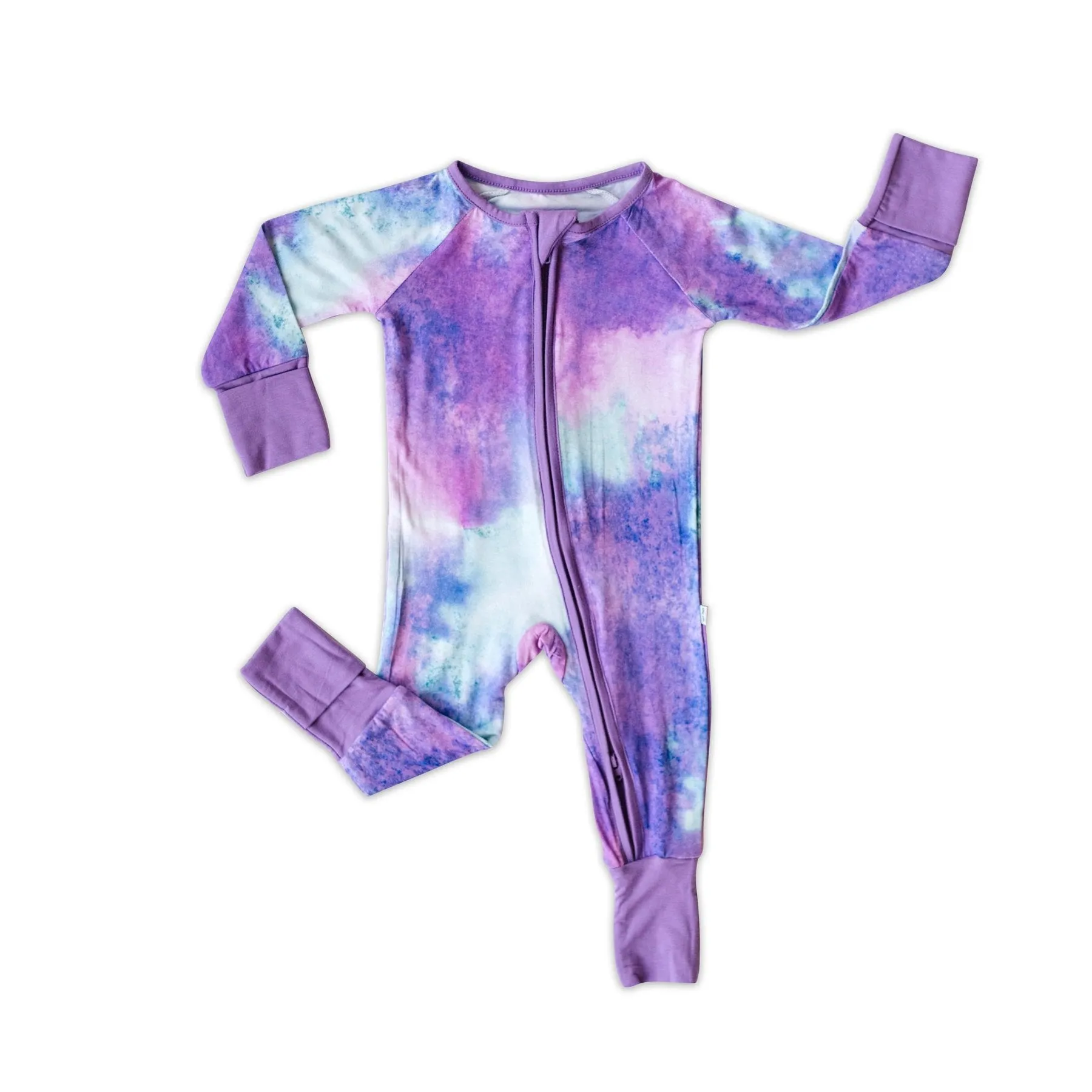 Purple Watercolor Bamboo Convertible Romper/Sleeper