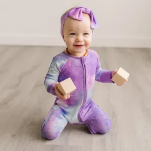 Purple Watercolor Bamboo Convertible Romper/Sleeper