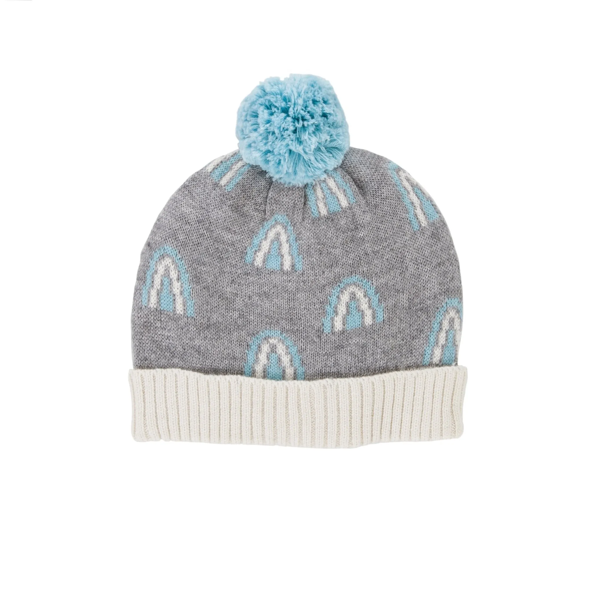 Rainbow Beanie Grey and Blue