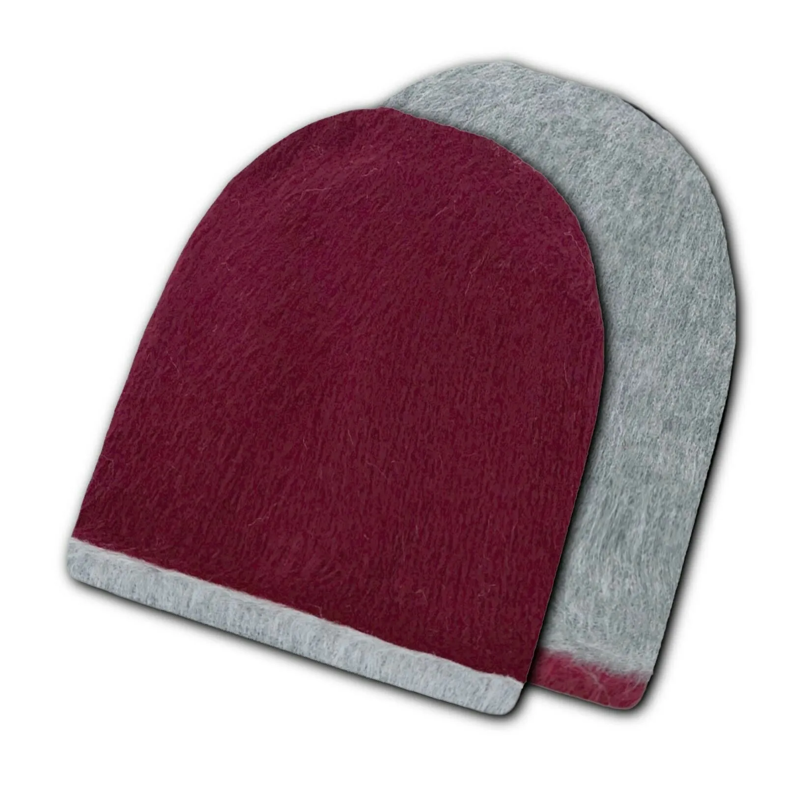 Reversible Alpaca Wool Brushed Unisex Beanies Handmade In Ecuador