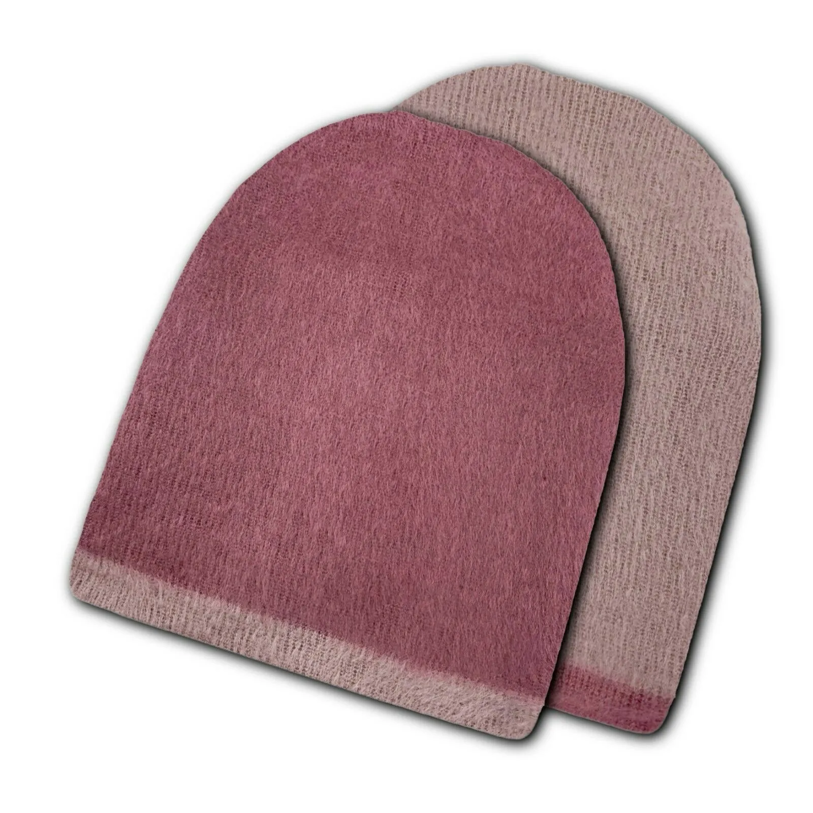 Reversible Alpaca Wool Brushed Unisex Beanies Handmade In Ecuador