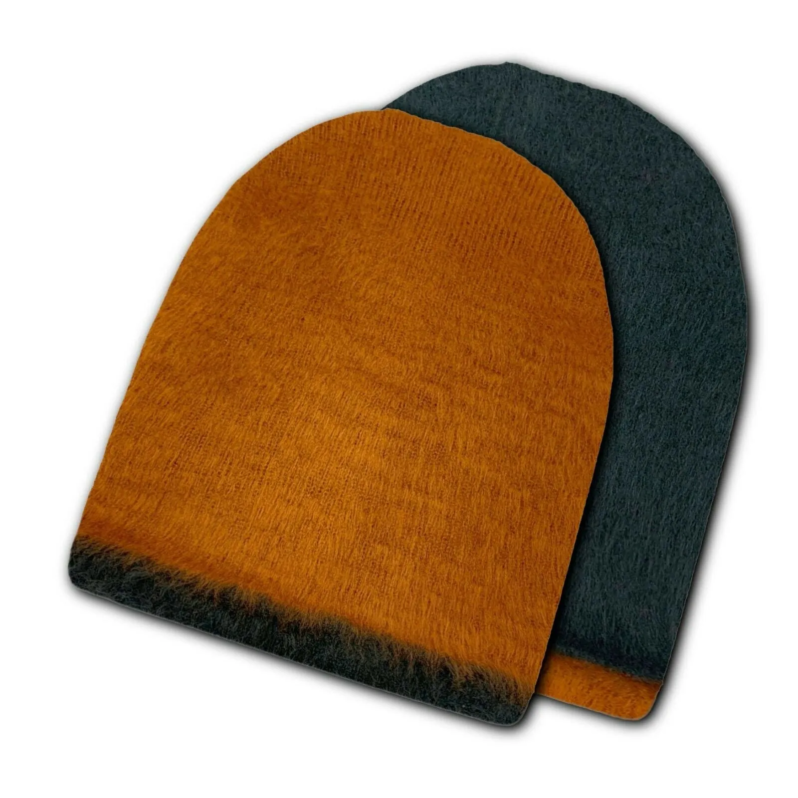 Reversible Alpaca Wool Brushed Unisex Beanies Handmade In Ecuador