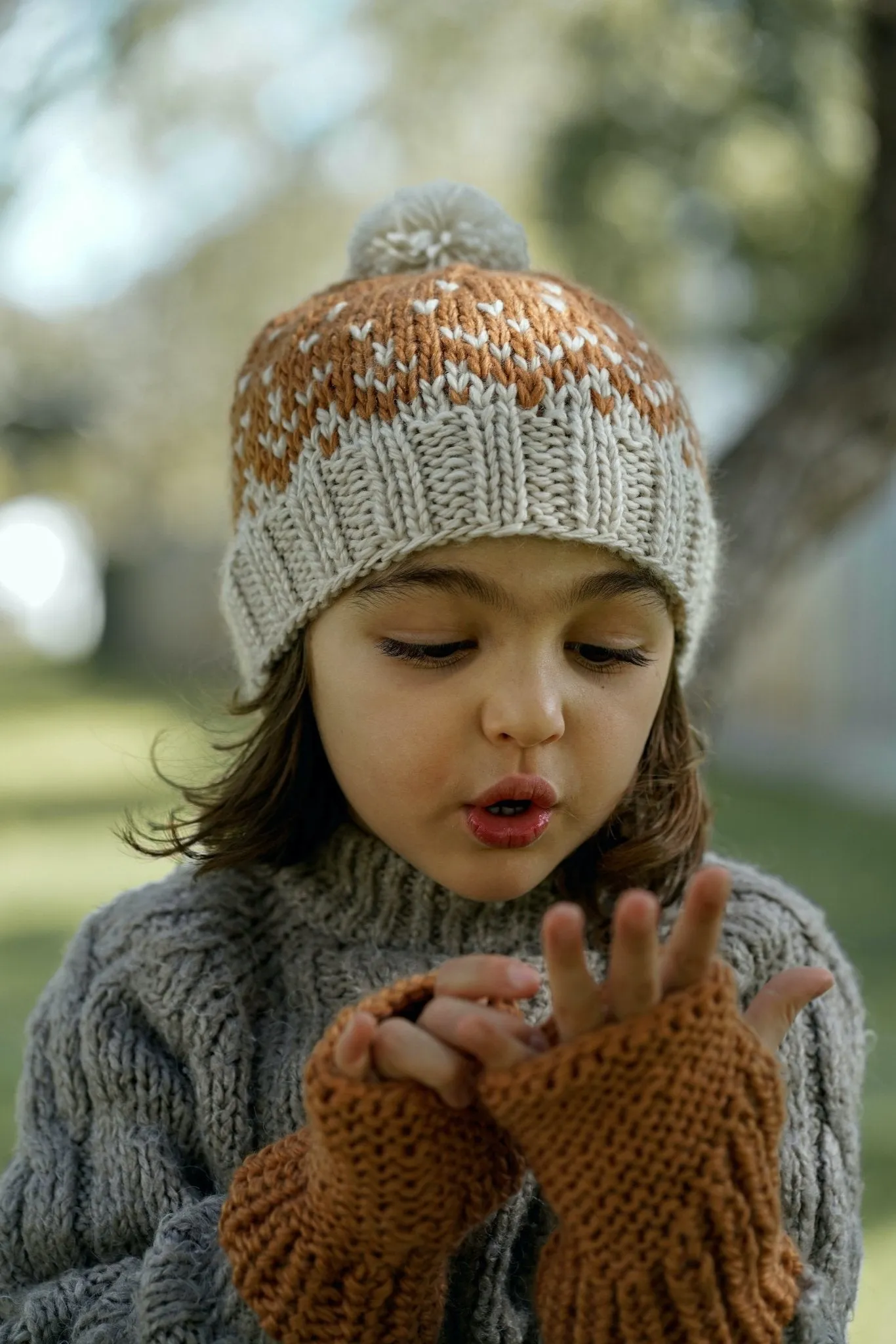 Snowflake Beanie Caramel