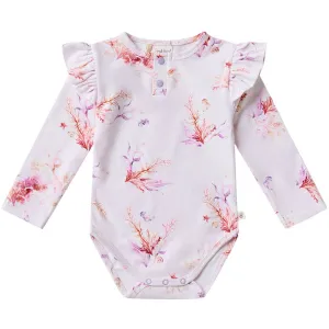 Snuggle Hunny Long Sleeve Bodysuit - Coral Organic