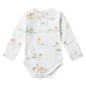 Snuggle Hunny Long Sleeve Bodysuit - Duck Pond Organic