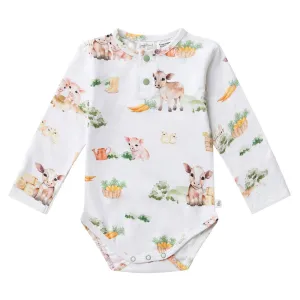 Snuggle Hunny Long Sleeve Bodysuit - Farm Organic