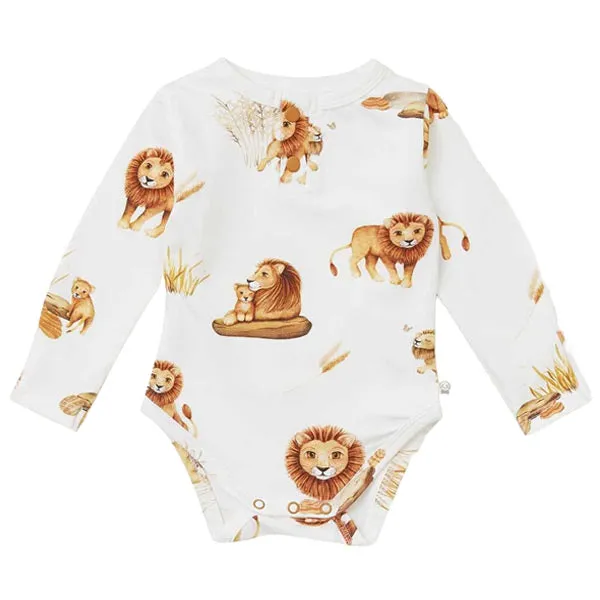 Snuggle Hunny Long Sleeve Bodysuit - Lion Organic