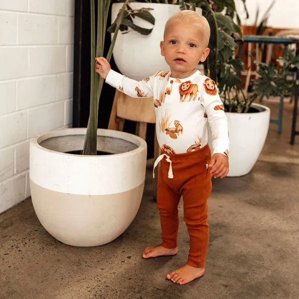 Snuggle Hunny Long Sleeve Bodysuit - Lion Organic